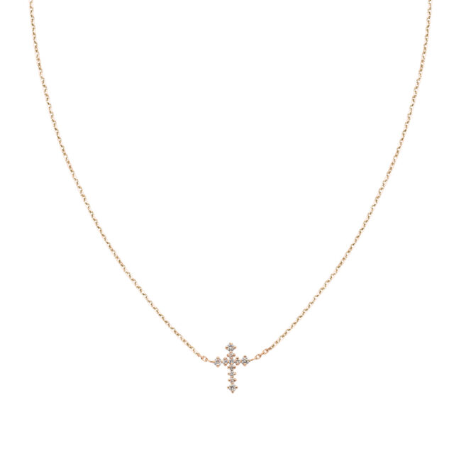 Collier sign diamond en or rose