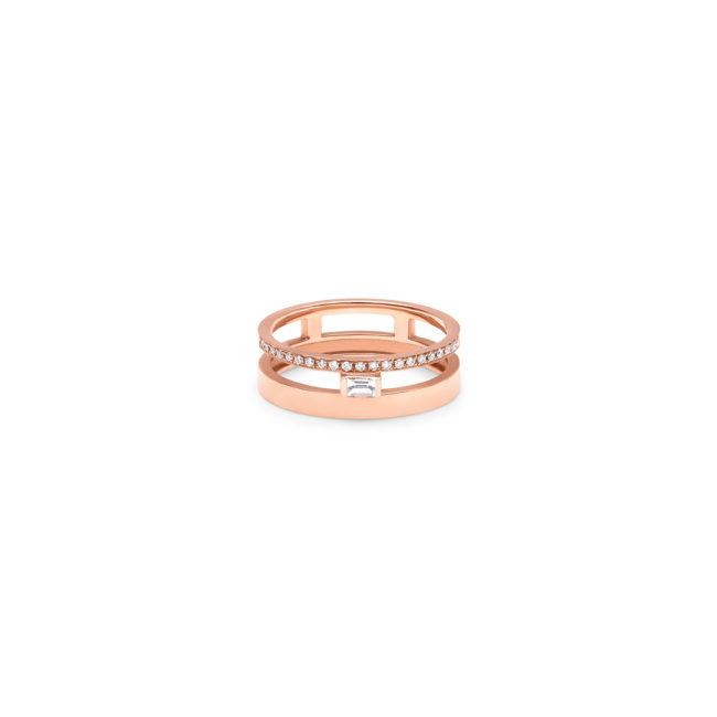 Bague just joy baguette en or rose