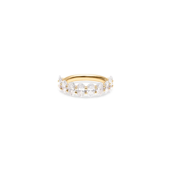 Demi Alliance Dentelle Ovale en or jaune