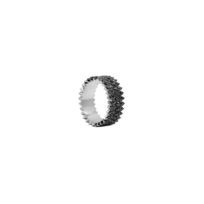 Bague Amanda Empire Twice Black en or gris