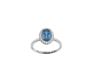 Bague Mila Ovale Topaze en or gris