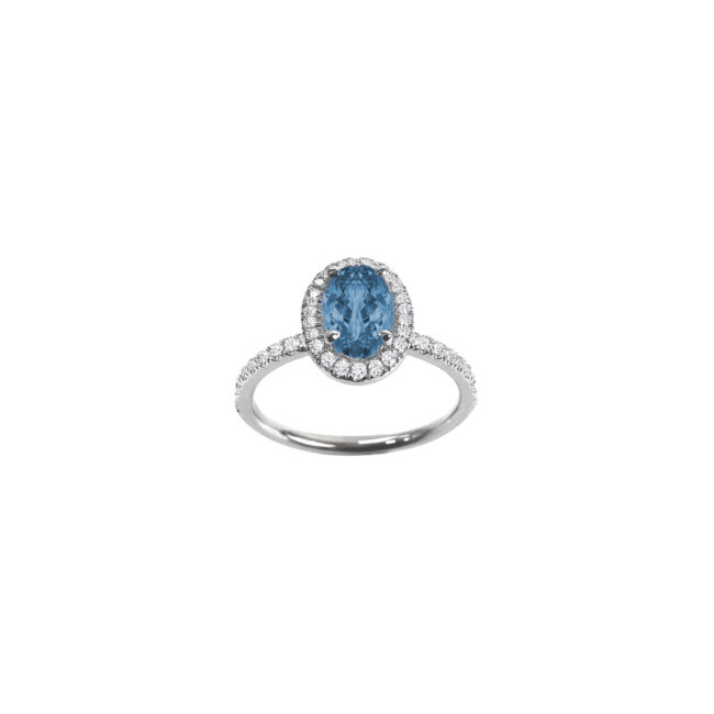 Bague Mila Ovale Topaze en or gris