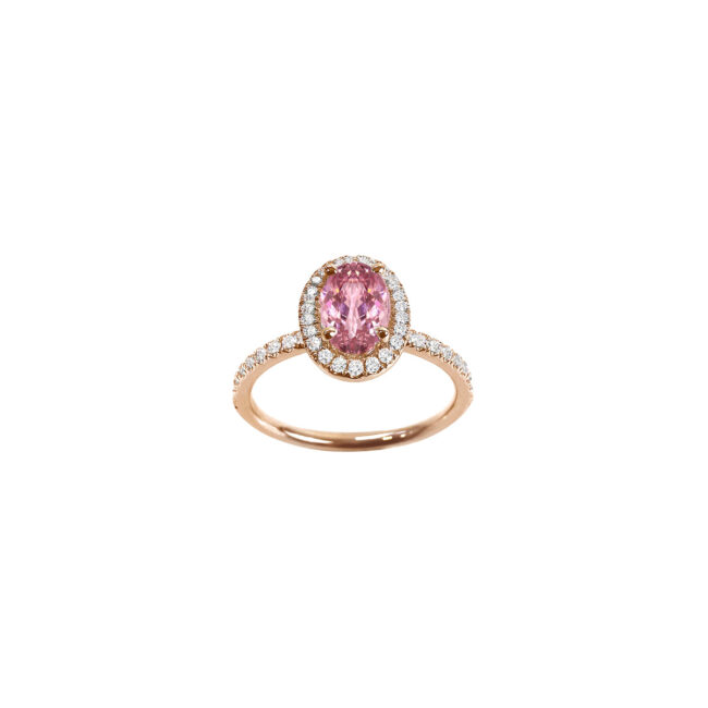 Bague Mila Ovale Tourmaline Rose en or rose
