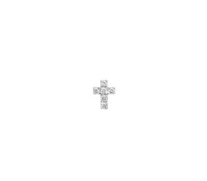 Puce d'oreille Croix en or gris de FACE