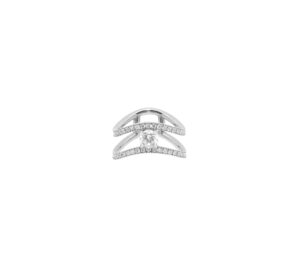 Bague Just Joy Double Wave en or blanc